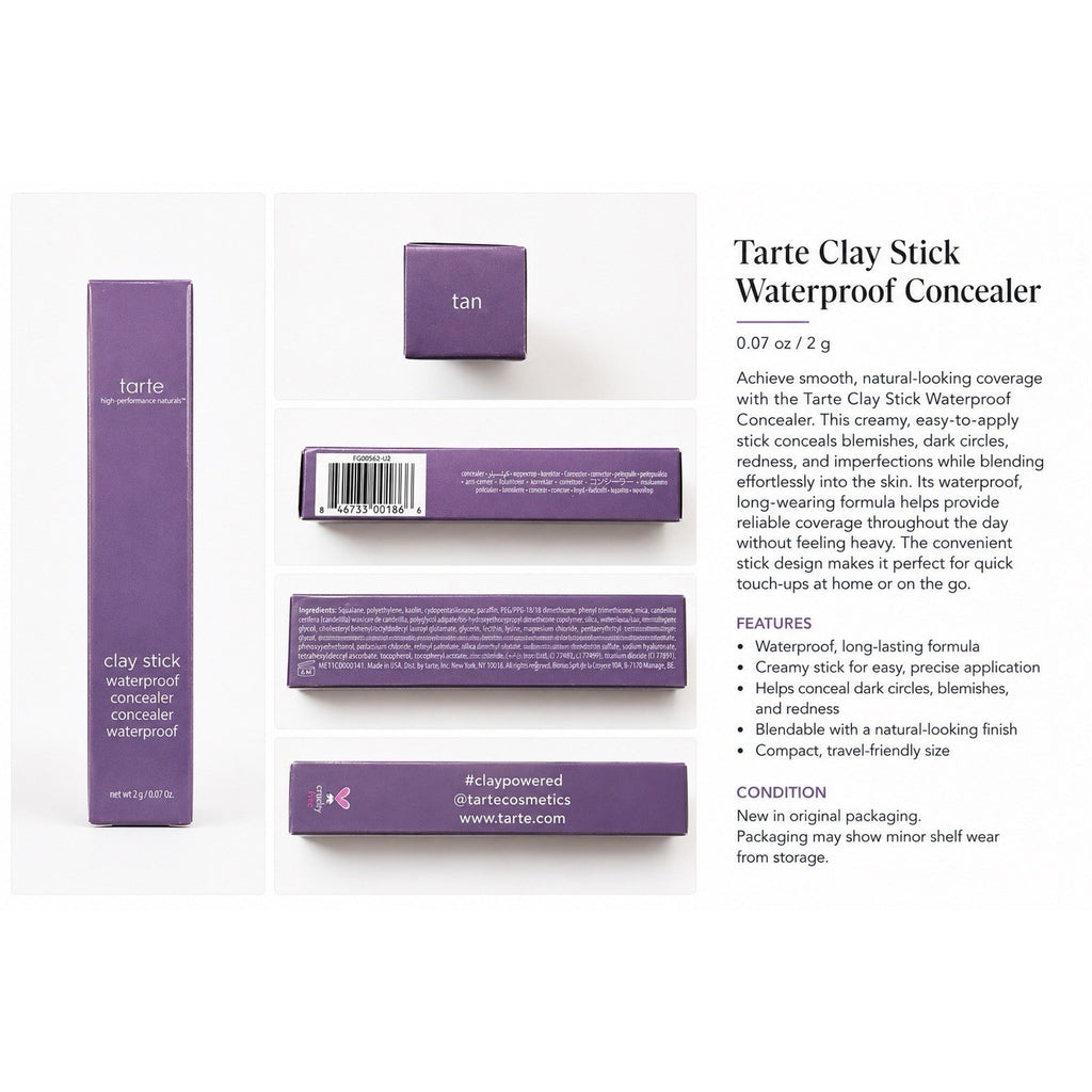 tarte Clay Stick Waterproof Concealer Shade Tan Full Size(DISCONTINUED)