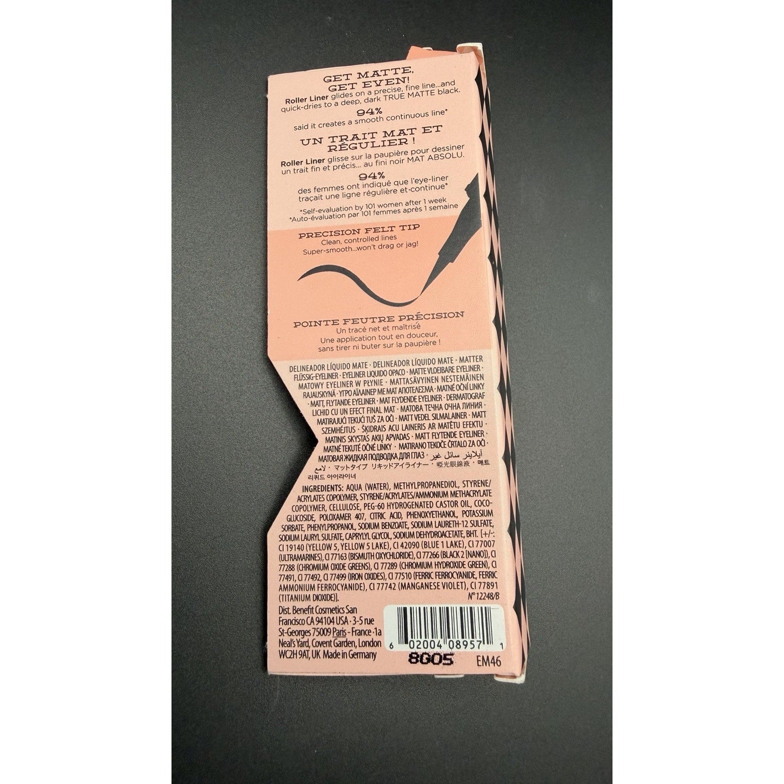 Benefit Cosmetics Roller Liner Eyeliner, Black, 0.01 fl oz / 0.5 ml
