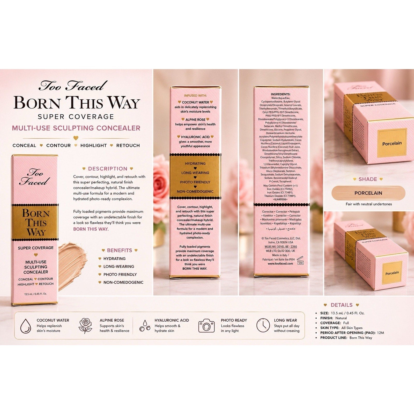 Too Faced Born This Way Sculpting Concealer for Women - 13.5 mL