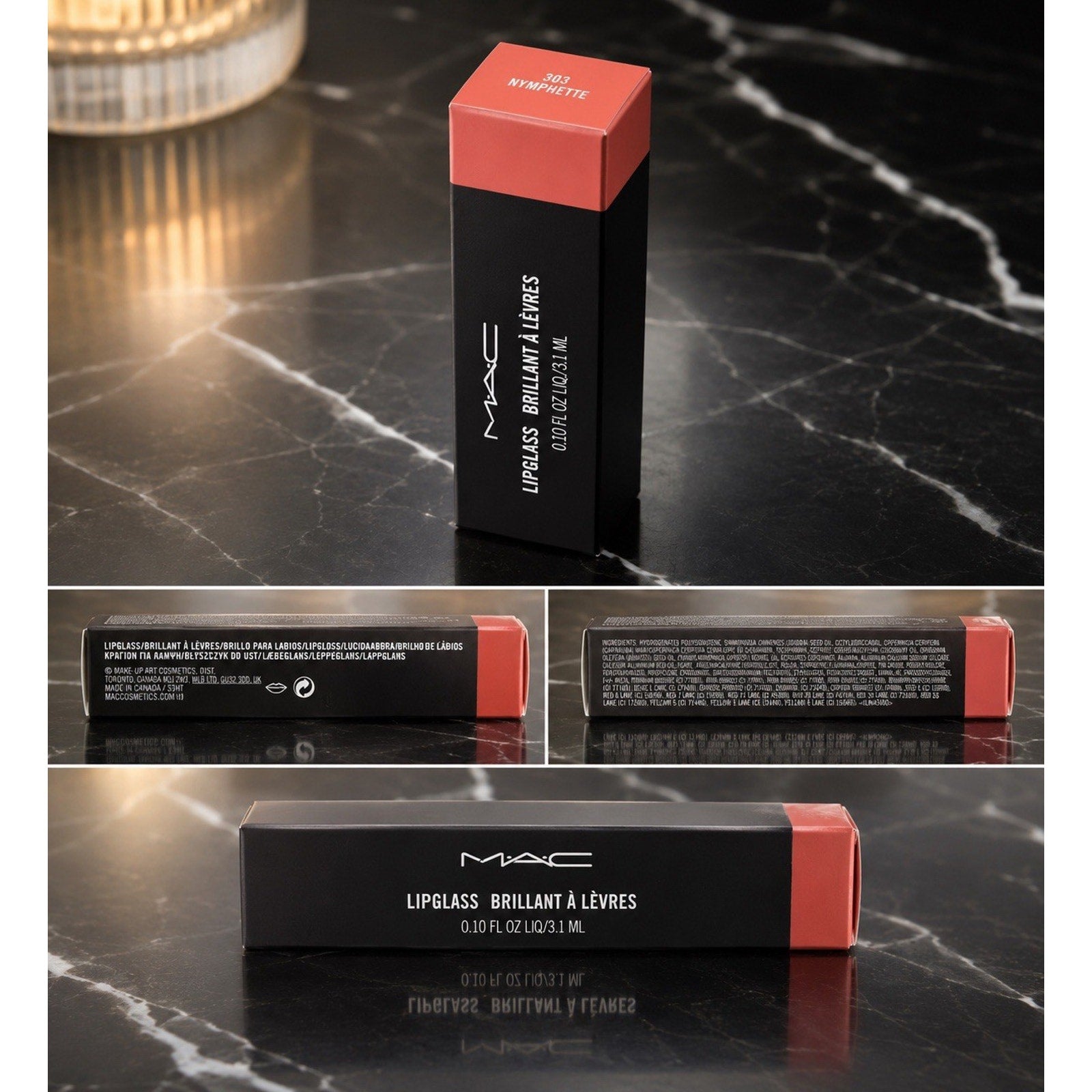 MAC Lipglass,Brilliant A Levres 0.10oz Nymphette 303, New