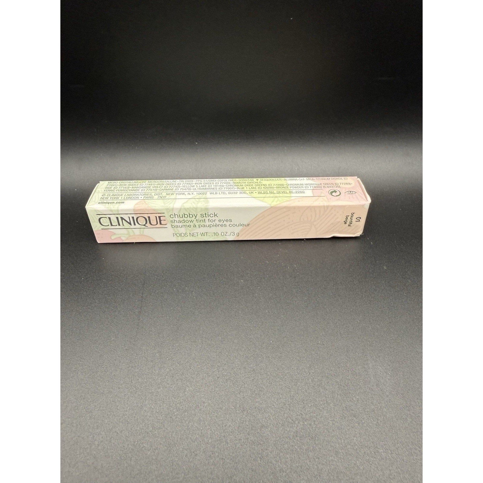 Clinique 01 Bountiful Beige Chubby Stick Shadow Tint For Eyes Full Size Rare