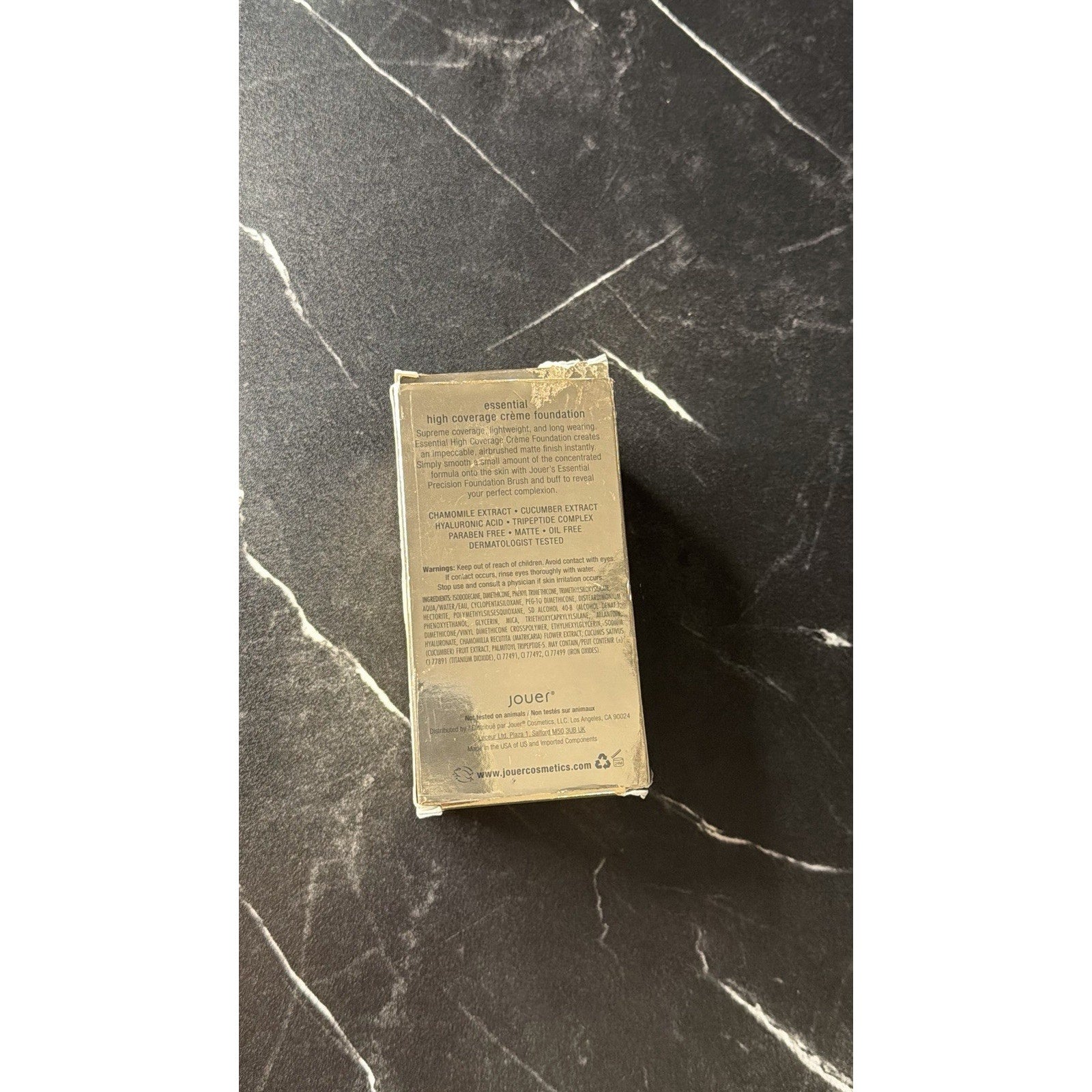 Jouer Essential High Coverage Creme Foundation W/Hyaluronic Acid, .68oz, Cavier