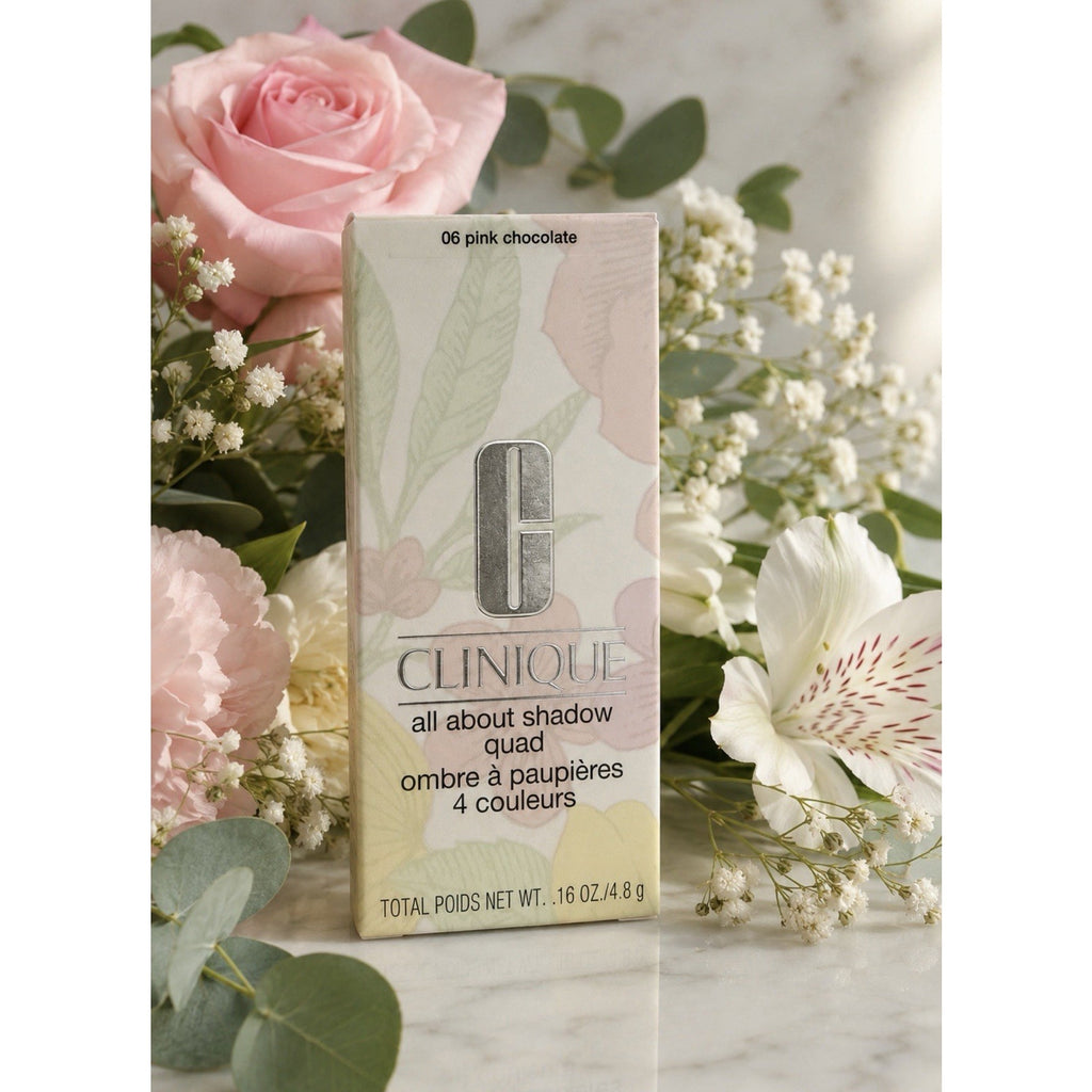 New in Box! Clinique All About Shadow Quad ~ 06 Pink Chocolate ~4.8g ~Full Size
