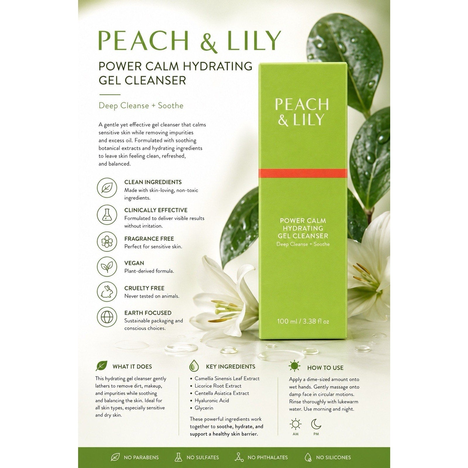 Peach and Lily Power Calm Hydrating Gel Cleanser
