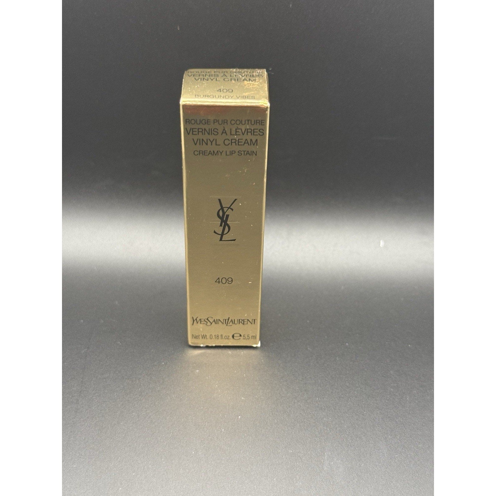 YSL Yves Saint Laurent Vinyl Cream - # 409 Burgundy Vibes - .18 oz. DISCONTINUED