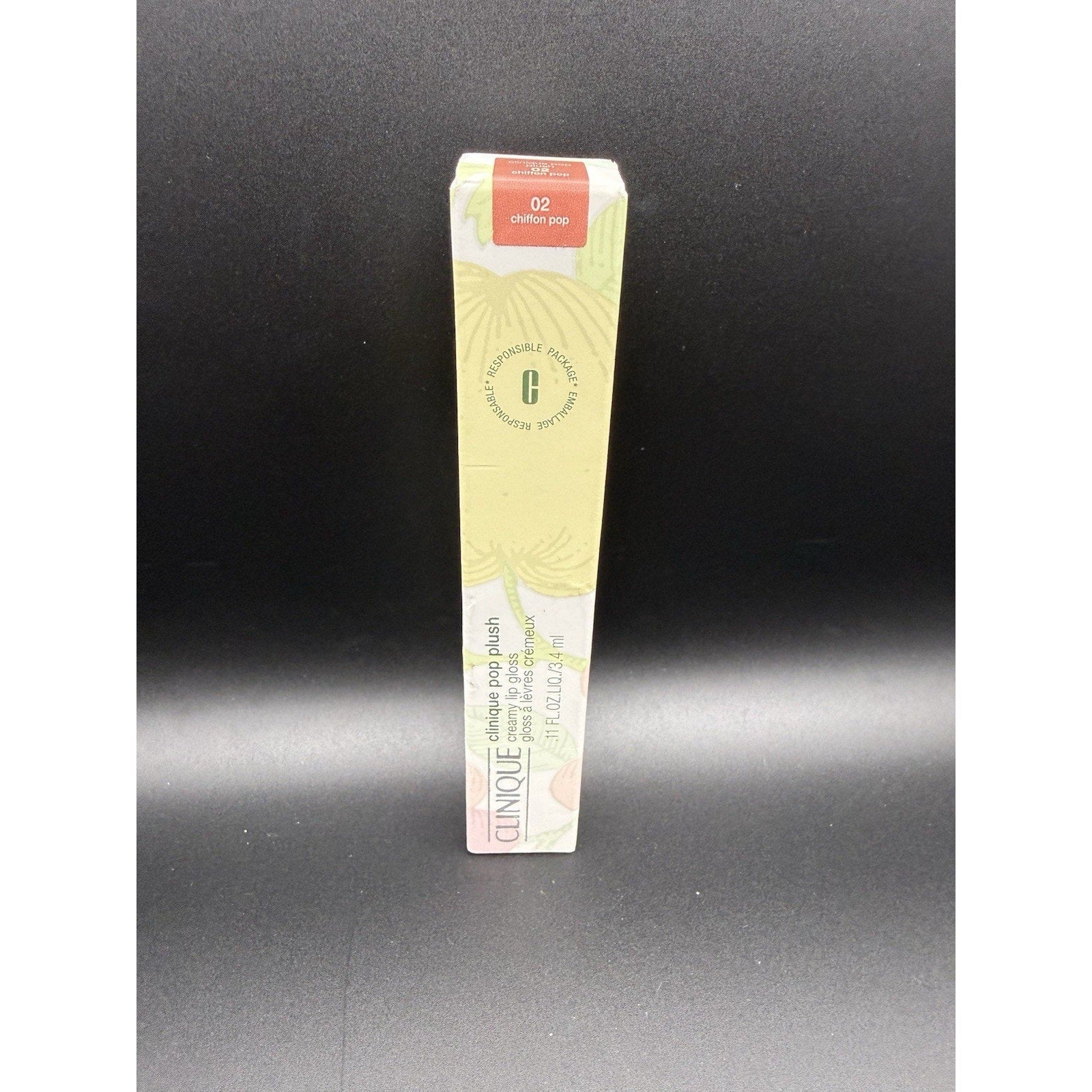 Clinique Pop Plush Creamy Lip Gloss 02 Chiffon Pop 0.11 oz / 3.4 mL New